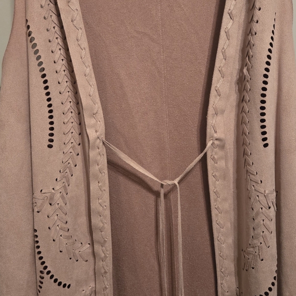 NWT Jessica Simpson baby  pink faux fringe WESTERN COWBOY vest. Size medium - Picture 7 of 11